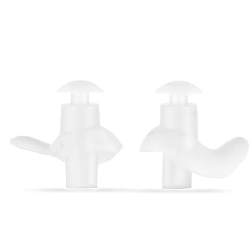 Image of James HealthPlus 1 Pair Waterproof Silicone Earplugs Soft Texture Ear Plugs for Water Sports Swimming Accessories with Storage Box (White)