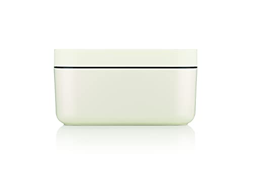 Lékué Ice Box | Ice Cube Tray For Freezer With Lid & Bin | Made With 100 Percent Platinum Silicone | Elegant And Retro Style Ice Cubes | For Cocktails, Ice Tea & Coffee And More | White