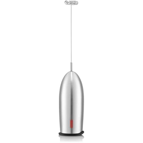 Bodum Schiuma Battery Operated Milk Frother for Coffee, Lattes, Hot Chocolate, Mocha, Cappuccino, Polished Stainless Steel