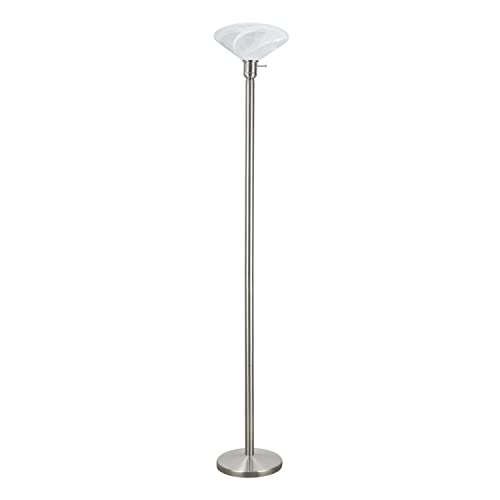 Aspen Creative 45009-1A, One-Light Metal Floor Lamp, Transitional Design In Satin Nickel, 71" High #TOP13
