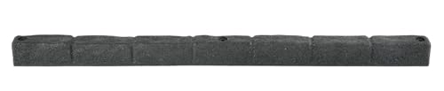 Rubberific 4' Rubber Cobblestone Flexible No Dig Landscape Mulch Border Edging with Anchoring Spikes for Lawns, Gardens, and Flower Beds - 4 Pack (Gray)
