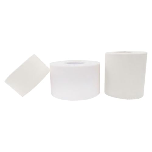 FOMIYES 3Rolls Cotton Athletic Tape Wrist Wrap Tape for Sports Fitness and Injury Protection for Elbows Ankles and Wrists White