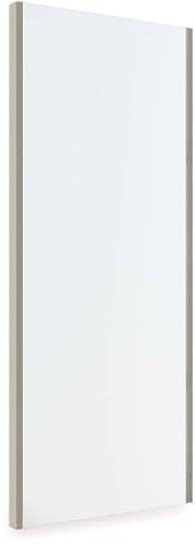 EMUCA - Espejo extraíble para Interior de Armario, Espejo orientable Interior Mueble, 340 x 1000 mm, Pintado Color Gris Piedra