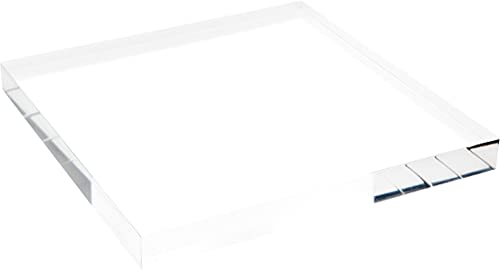 Plymor Clear Polished Acrylic Square Display Block, 1