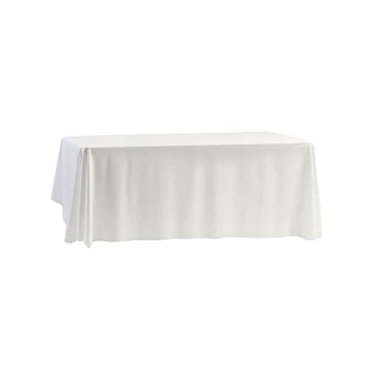 Sterling Mill Mantel rectangular de poliéster sin costuras para cenas, banquetes, fiestas de compromiso, bodas, blanco y negro (blanco liso, rectángulo de 52 x 90 pulgadas)