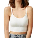 DISOLVE Present Girl's Adjustable Seamless Cami Bra with Removable Padding Free Size (28 Till 34) Pack of 1 (White)