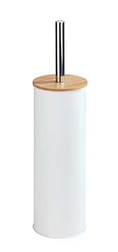 WENKO Brosse WC Tortona Porte-brosse WC, forme fermée Blanc