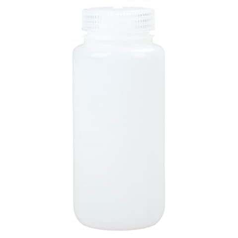 Moonetto 12 Pack 16oz Wide Mouth Round Plastic Bottles Containers, 500ml HDPE Bottles with PP Caps Cover