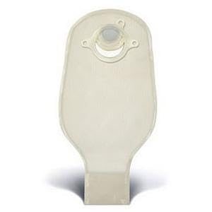 ConvaTec 411265 Natura 12" Two-Piece Drainable Pouch with 1-Sided Comfort Panel, Tail Clip, Filter, Transparent, 1-3/4" Flange, Pack of 10