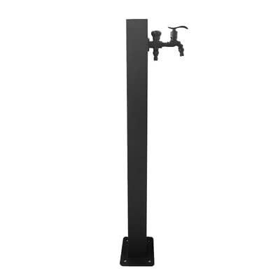 Robinet de jardin inox haut de gamme colonne sur pied noire minimaliste
