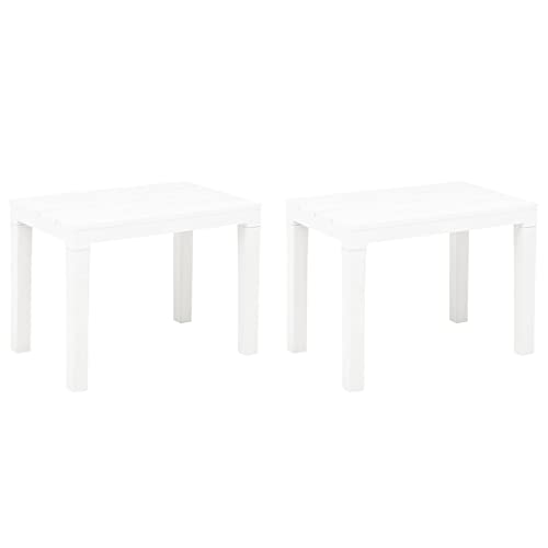 vidaXL 2X Bancs de Jardin Banc de Terrasse Banc d'Extérieur Banc de Parc Banc de Patio Banc de Salon Maison Intérieur Blanc Plastique