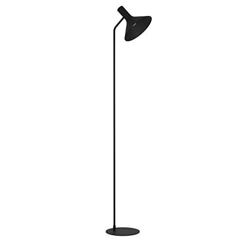 EGLO Stehleuchte Morescana, Stehlampe im New Nordic Design, Standleuchte aus Metall in Schwarz, minimalistische Wohnzimmerlampe, Lampe Wohnzimmer mit E27 Fassung