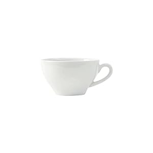 Tuxton Mugs, Cups & Saucers Porcelain White 8-Ounce Euro Cup, Case of 36, Bright White; Scratch Resistant; Chip Resistant; Lead & Cadmium Free; Dishwasher, Microwave, Oven Safe