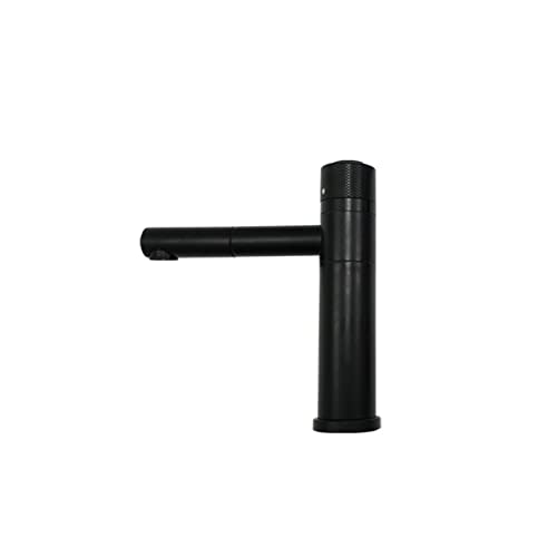 Robinet d'évier de lavabo noir mat anti-fuite mélangeur eau chaude froide pour rénovation facile