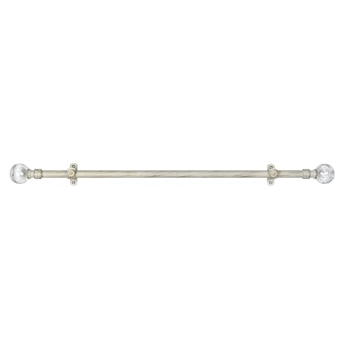 Decorative Window Curtain Rods with Finials, 66 to 120 Inches, 0.75 Diameter - Metallo (Ilana) - Lightweight & Easy to Install, Adjusts Telescopically to Fit Any Window by Achim Home Decor