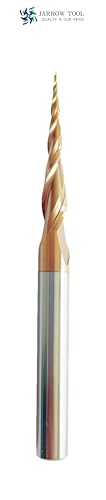 Image of 2pcs Tapered Ball Nose End Mill with 0.5mm Tip Diameter (Radius=0.25mm) 5 /4 inch*1 /4 inch *3 inchShank with CNC Router Bit 2D and 3D Engrave Carving Woodworking Tool
