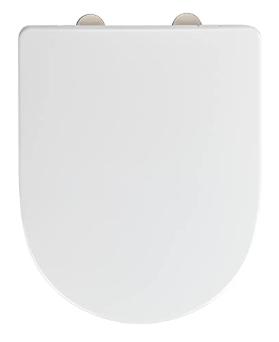 WENKO WC-Sitz Exclusive Nr. 3, Toilettensitz mit Absenkautomatik, passend für Villeroy & Boch O.novo und handelsübliche Keramiken, WC-Deckel aus antibakteriellem Duroplast, 36,5 x 45 cm, Weiß