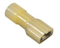 Ideal 83-9791 Fully Insulated Female Disconnect Terminal, 12 to 10 AWG Conductor, Shouldered Barrel, Brass/Nylon, Yellow