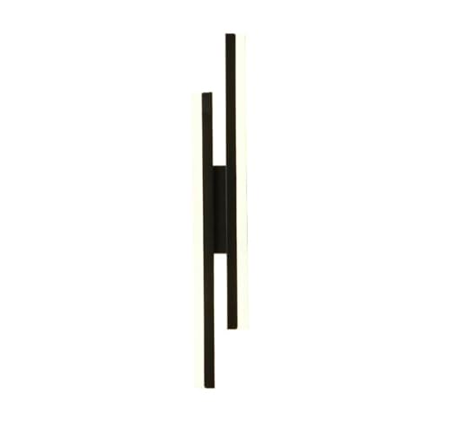 Applique murale LED noire droite pour éclairage de chambre à coucher
