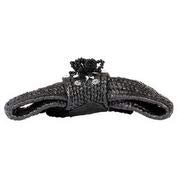 Poney en paille L. Erickson Santorini accessoire cheveux luxe Noir - 3