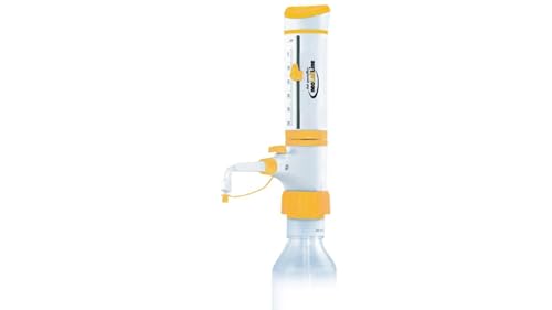 neoLabLine PTFE Flaschenaufsatzdispenser mit Rückdosierventil, NeoSpenser Plus, 1-10 ml, Gelb/Weiß