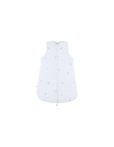Noukie's - Gigoteuse 70 cm Fluffy, Orso & Lily en Mousseline brodée Blanche - Douce et Confortable - De 1 à 6 Mois
