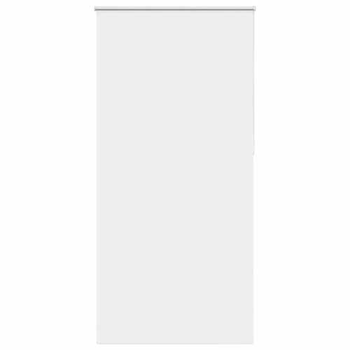 vidaxl blackout roller blind white - polyester fabric, modern style, chain connector with clamping brackets - 90x210 cm