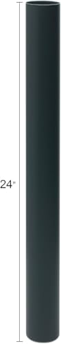 Solus 12, 24, or 36 inch Stub Post for Outdoor Lamp Fixtures â€“ Aluminum Construction, .050\" Wall Thickness â€“ for Use with Pier Mount Surface Adapter (Sold Separately) â€“ Made in USA (Black (24\"))