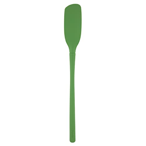 Tovolo Flex-Core Long Silicone Blender Spatula Smoothies Blended Cocktails, Dishwasher Safe BPA Free Silicone Mixing Spatula with Extra Long Handle Angled Head Reaches Below Blades, Pesto Green