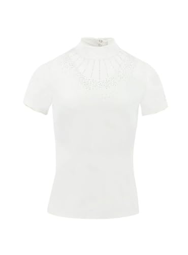 Polo de tournoi femme EQUITHÈME London blanc pour la compétition équestre