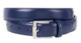 Sportoli Mens Classic Genuine Leather Metal Buckle Uniform Casual or Dress Belt - Navy (50)