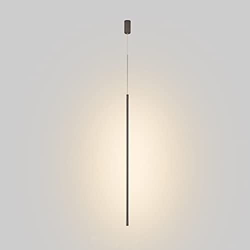 Chandelier LED Long Strip Noir, lustre en fer forgé haut de gamme