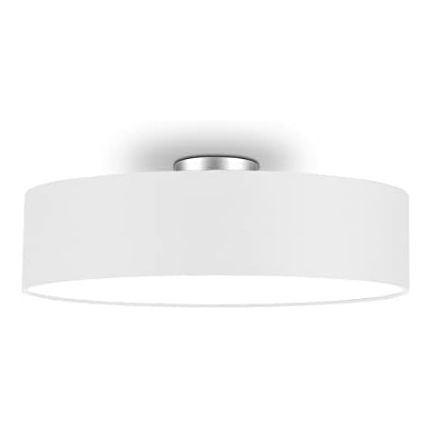 Lámpara de techo redonda con pantalla de tela y cubierta satinada de meineWunschleuchte Cover