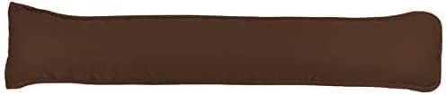 Plain Dyed Polycotton Draught Excluder 92×20cm – Heavy Door Draught Stopper Cushion (Chocolate Polycotton)