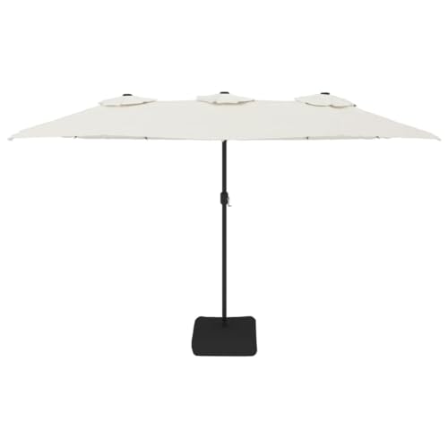 Sombrilla doble con luces LED para jardín resistente al agua 5