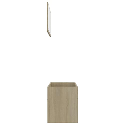 Juego de muebles de baño de madera de roble Sonoma de 2 piezas para almacenaje moderno 8