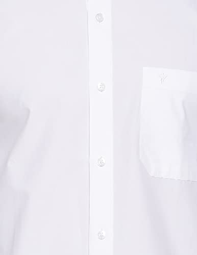 Image of RAMRAJ Mens Cotton Spread Collar Solid White Full Sleeve Formal Shirt