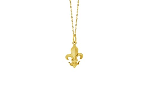 Pendentif fleur de lys en plaqué or 18k de 20 mm pour collier en métal précieux durable