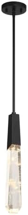 GEORGE KOVACS P1283-66A-L Drifting Droplets 1 Light LED Pendant, Coal Black
