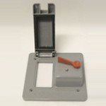 Cantex Rectangle PVC 2 gang Electrical Cover For 1 GFCI Receptacle and 1 Toggle Switch