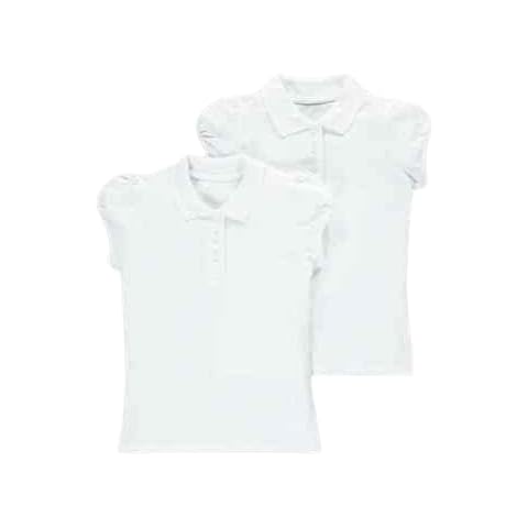 Pack of 2 Girls White Polo Shirts Cover