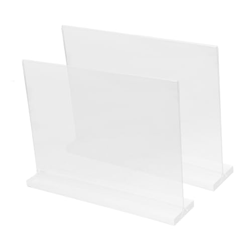 LOLIPPYY 2 pièces Présentoir de Table Acrylique Transparent Lot de Supports Menu Format Professionnelle pour Restaurant Bureau Cafés