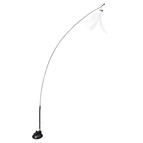 Mipcase Interessanter Kätzchen-Teaser Katzen-Teaser-Spielzeug Mit Saugnapf Und Lustigen Teaser-Sticks Für Haushalt Und Katzenbedarf Inklusive Federn Und Glöckchenanhänger