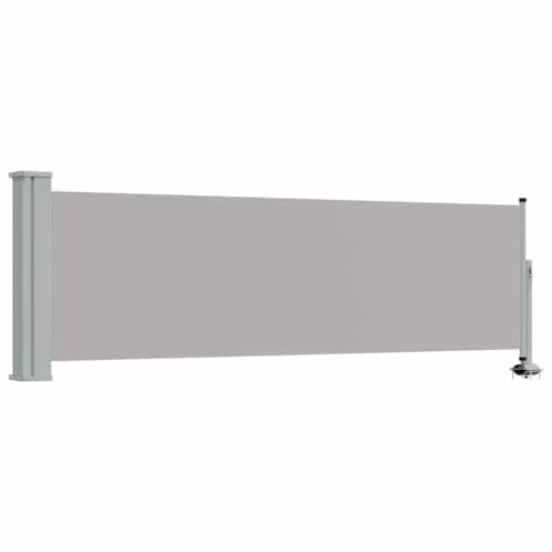 vidaXL Seitenmarkise Ausziehbar UV- und Wasserbeständig Sonnenschutz Sichtschutz Windschutz Seitenrollo Markise Balkon Garten Terrasse 80x300cm Grau
