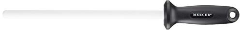 Mercer Culinary Ceramic Rod Knife Honing Steel,Black/White 10 Inch
