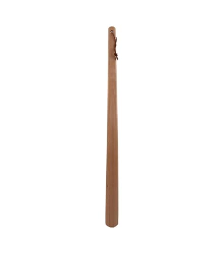 Daiso Beech Wood Shoehorn 55cm Light Brown Long Handle Wooden Shoe Horn Easy Wear Shoe Helper Durable Smooth Finish Footwear Aid for Home & Travel