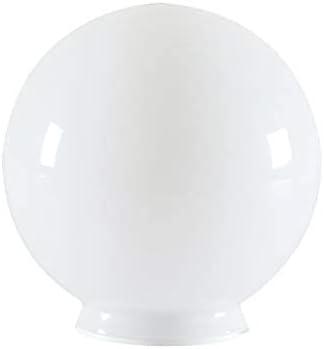 KOR K21815 6-Inch White Glass Globe Lamp Shade - 3-1/4-Inch Fitter Opening - Lighting Fixture Replacement