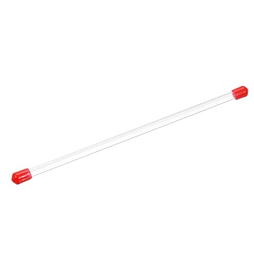 PATIKIL Transparente Rígido Tubo Redondo Plástico Tubo con Rojo Caucho Tapas Policarbonato Agua Tubería, 305mm/ 12 Pulgadas Longitud, 5mmx6mm/0.2'x0.23', 1 Juego