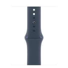 Image of Apple Watch Series 10 [GPS, 42mm] - Silver Aluminum Case with Denim Sport Band, S /M (Renewed)