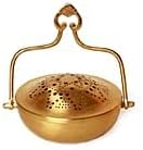 STREET CRAFT Handmade Purifying Brass Incense Loban,Bakhoor Burner Dhuni, Sambrani Dhoop for Home, Offices & Temples